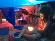 students reading books in the library